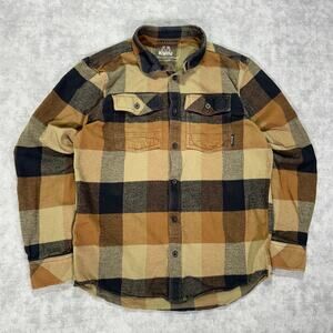 Kuiu Field Flannel tan/black plaid outdoors casual button up mens Small